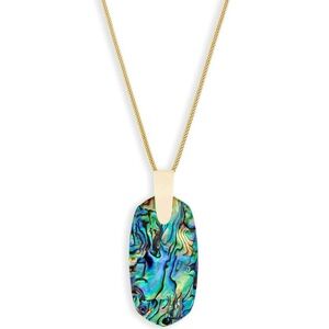 Kendra Scott Inez Gold Long Pendant Necklace in Abalone Shell